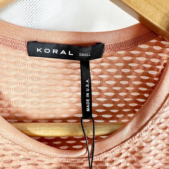 Koral Aerate Shiny Netz Activewear Tank Top Size Small Flamingo - Picture 3 of 6